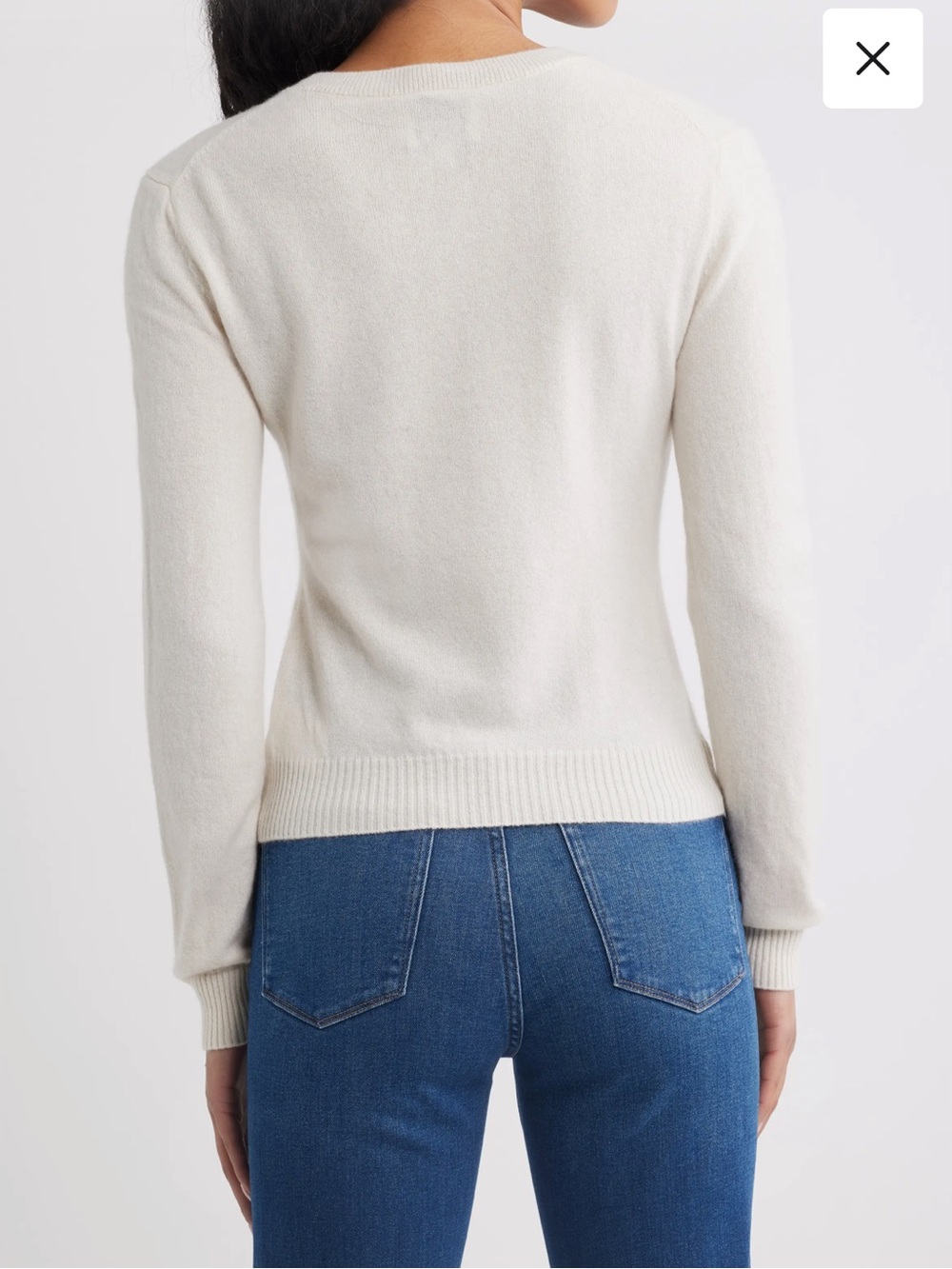 Reformation Lian Crewneck Cashmere Sweater Small Gossamer NWT